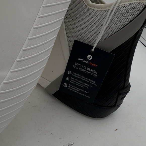 NWT SPERRY Sport White Black Topsider Slip-in Cutwater Rubber Deck Boots 13 - Picture 13 of 14